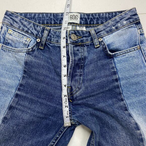 BDG Jessye Jeans Women's 26 High-Rise Straight Two-Tone Denim Raw Hem Button Fly - Picture 11 of 14